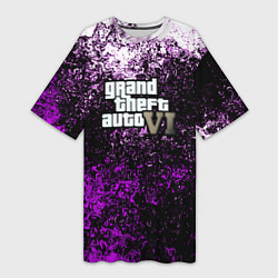 Футболка женская длинная Grand Theft Auto 6 vice city, цвет: 3D-принт