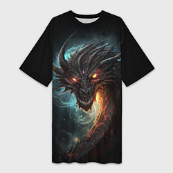 Женская длинная футболка Фэнтази дракон символ 2024