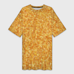 Футболка женская длинная Текстура жёлто-золотой, цвет: 3D-принт