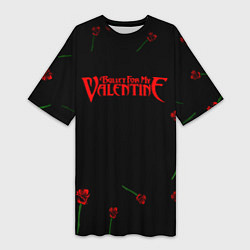 Женская длинная футболка Bullet for my valentine rose album