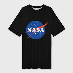 Женская длинная футболка NASA logo space