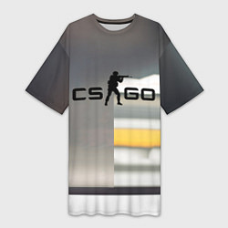 Футболка женская длинная Counter Strike go - shooter video game, цвет: 3D-принт