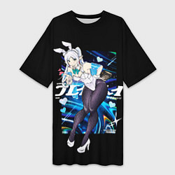 Футболка женская длинная Фрирен посылает поцелуй, цвет: 3D-принт