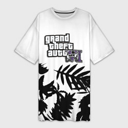 Футболка женская длинная GTA6 tropic game, цвет: 3D-принт