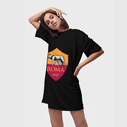 Футболка женская длинная Roma fc club sport, цвет: 3D-принт — фото 2