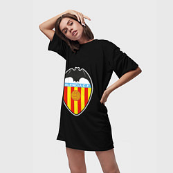 Футболка женская длинная Valencia fc club sport, цвет: 3D-принт — фото 2