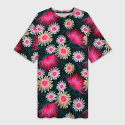 Женская длинная футболка Floral pattern