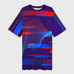Футболка женская длинная Abstraction colored, цвет: 3D-принт