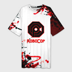 Футболка женская длинная Robocop краски, цвет: 3D-принт