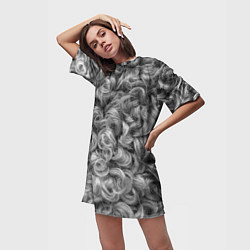 Футболка женская длинная Кудрявая шерсть баранов, цвет: 3D-принт — фото 2