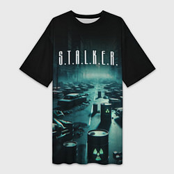 Футболка женская длинная S T A L K E R - City, цвет: 3D-принт