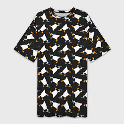 Футболка женская длинная Злой гусь с ножом, цвет: 3D-принт