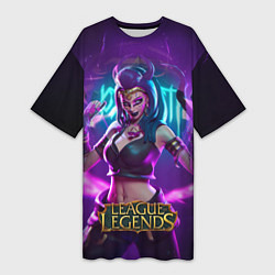 Футболка женская длинная League Of Legends Akali Kda, цвет: 3D-принт