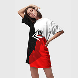 Футболка женская длинная Honda CR-V - sport uniform, цвет: 3D-принт — фото 2
