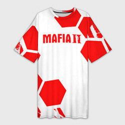 Футболка женская длинная Mafia соты красные, цвет: 3D-принт