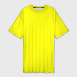 Футболка женская длинная Яркий желтый, цвет: 3D-принт