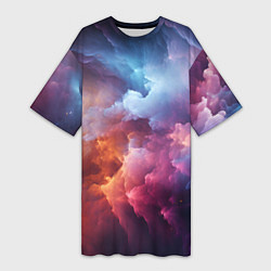 Женская длинная футболка Облачный космос