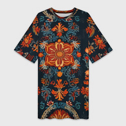Женская длинная футболка Текстуры в славянском стиле