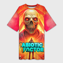 Футболка женская длинная Abiotic Factor horror skull, цвет: 3D-принт