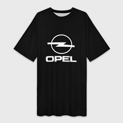 Футболка женская длинная Opel logo white, цвет: 3D-принт