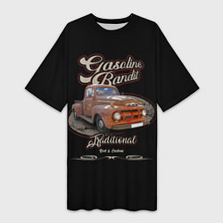 Футболка женская длинная Хот-род в стиле rat Gasoline Bandit, цвет: 3D-принт