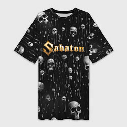 Футболка женская длинная Sabaton - rock, цвет: 3D-принт