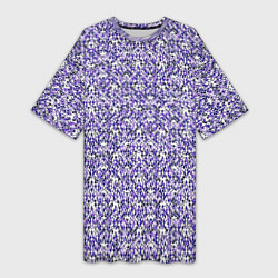 Футболка женская длинная Нежный узор светлый фиолетовый, цвет: 3D-принт