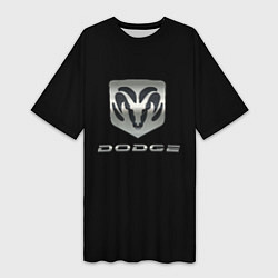 Футболка женская длинная Dodge logo, цвет: 3D-принт