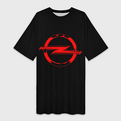 Женская длинная футболка Opel red logo