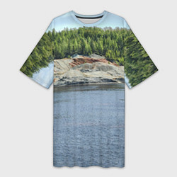 Футболка женская длинная Троицко-байновское месторождение глины, цвет: 3D-принт