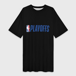 Футболка женская длинная NBA playoffs, цвет: 3D-принт