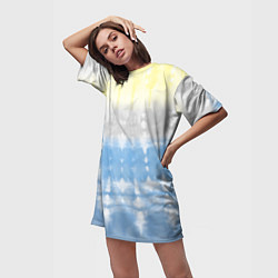 Футболка женская длинная Color stripes: tie-dye, цвет: 3D-принт — фото 2