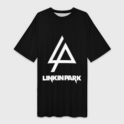 Женская длинная футболка Linkin park logo brend music