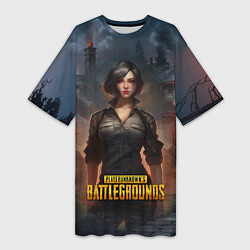 Футболка женская длинная PUBG game wallpaper, цвет: 3D-принт