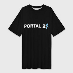 Женская длинная футболка Portal 2 logo