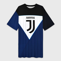 Футболка женская длинная Juventus sport geometry color, цвет: 3D-принт