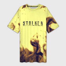 Женская длинная футболка Stalker fire retro
