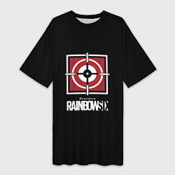 Женская длинная футболка Rainbow six action game