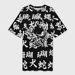 Женская длинная футболка Cyberpunk samurai japan steel