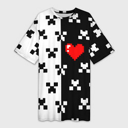 Женская длинная футболка Minecraft pattern love