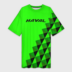 Футболка женская длинная Haval ярко-зелёный, цвет: 3D-принт