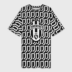 Женская длинная футболка Juventus fc pattern