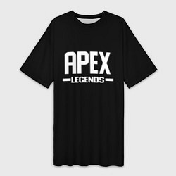 Женская длинная футболка Apex legends logo white