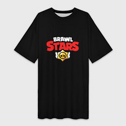 Женская длинная футболка Brawl stars logo red