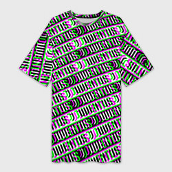 Женская длинная футболка Juventus glitch pattern