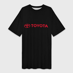 Женская длинная футболка Toyota red logo auto