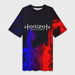 Футболка женская длинная Horizon: Zero Dawn flame steel, цвет: 3D-принт