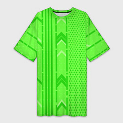 Футболка женская длинная Закулисье зелёные обои, цвет: 3D-принт