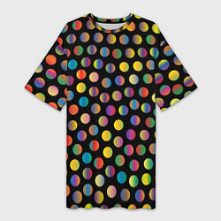 Футболка женская длинная Конфетти, цвет: 3D-принт