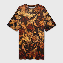 Футболка женская длинная Старый ковер текстура, цвет: 3D-принт